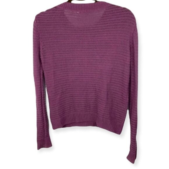 Urban‎ Outfitters Knit Sweater Kimchi Blue Chevron Pointelle Purple Size Small S - Picture 4 of 8